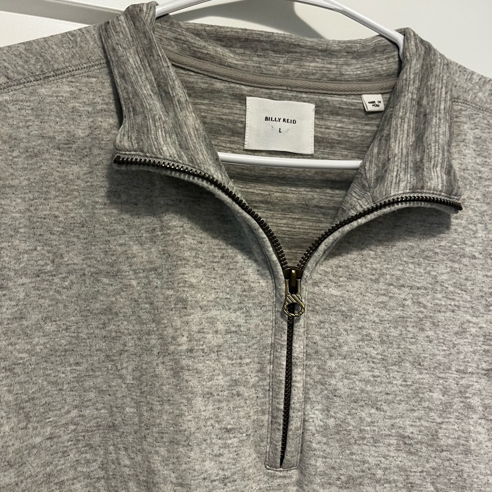 Billy Reid Gray Zip Up Sweater Knit Comfort
